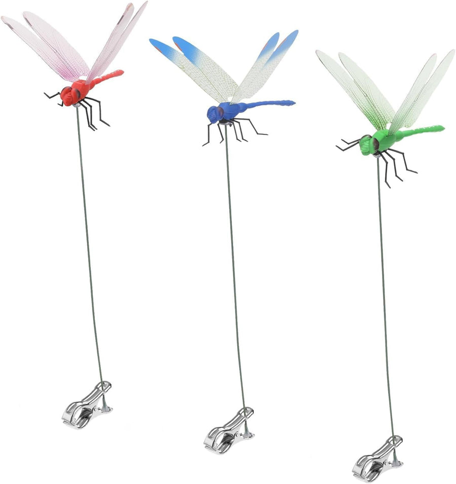 Dragonfly Clip Bug Repe Llent - 3D Dragonfly Garden Decor Deer and Horse Fly Deterrent for Indoor/Outdoor Garden
